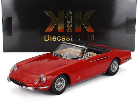 1/18 KK-SCALE FERRARI - 365 CALIFORNIA SPIDER 1966 - BEIGE INTERIOR - RED
