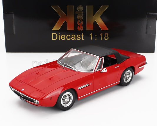 1/18 KK-SCALE MASERATI - GHIBLI SPIDER CABRIOLET OPEN 1970 - SPOKED RIMS - CERCHIO A RAGGIO - RED