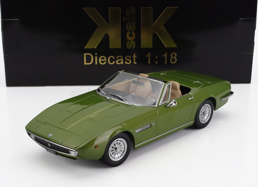 1/18 KK-SCALE MASERATI - GHIBLI SPIDER CABRIOLET OPEN 1970 - SPOKED RIMS - CERCHIO A RAGGIO - GREEN
