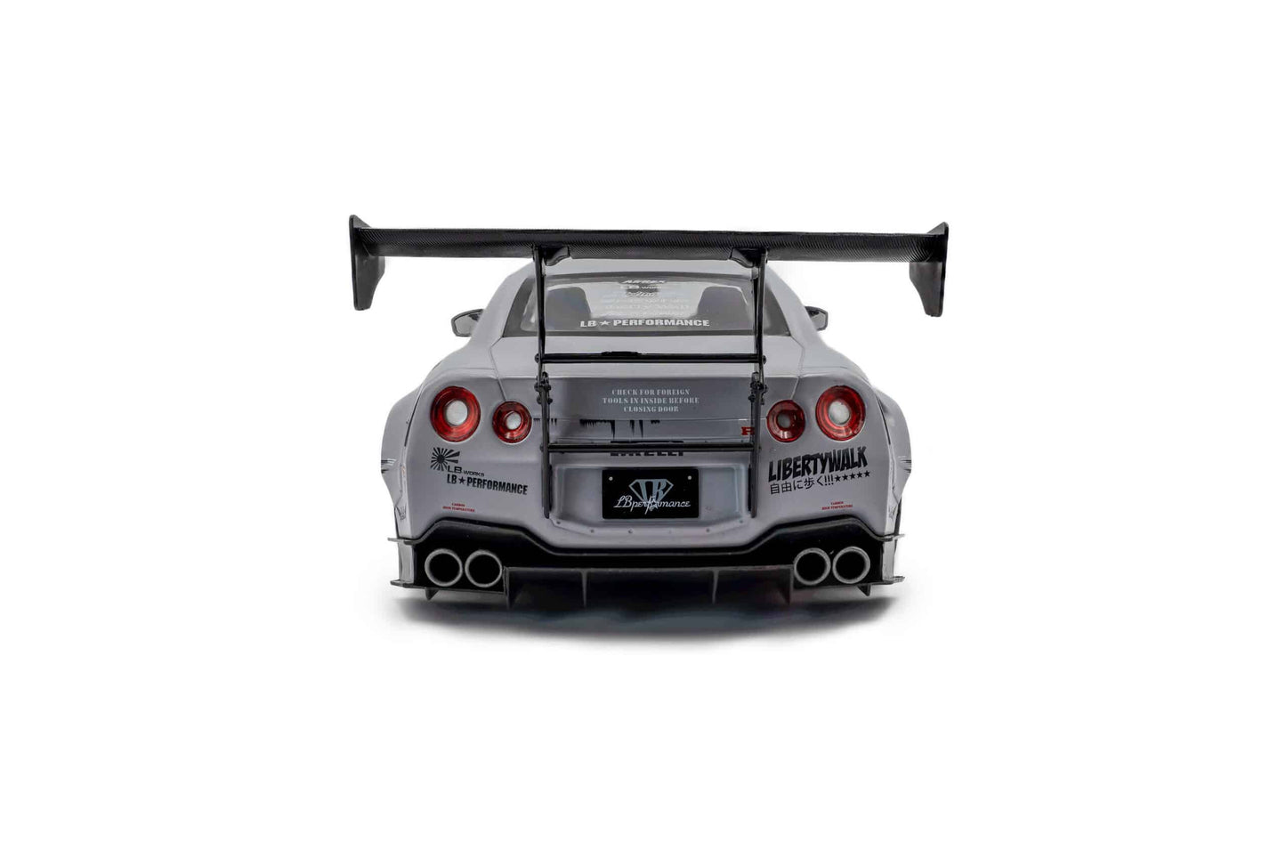 1/18 SOLIDO – Die-Cast Liberty Walk LBWK Nissan GT-R (R35) Fighter Jet Grey with Kato San Figure