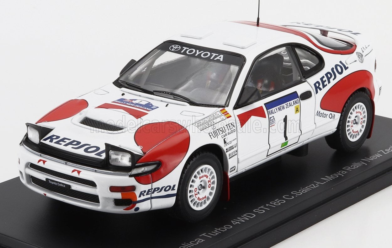1/24 HACHETTE TOYOTA - CELICA GT4 TURBO 4WD ST185 TEAM CASTROL N 1 WINNER RALLY NEW ZEALAND 1992 CARLOS SAINZ - LUIS MOYA - WHITE RED