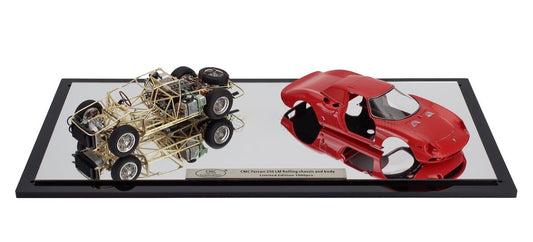 1/18 CMC FERRARI - 250LM CAR BODY + ROLLING CHASSIS 1963 - WITH SHOWCASE - RED