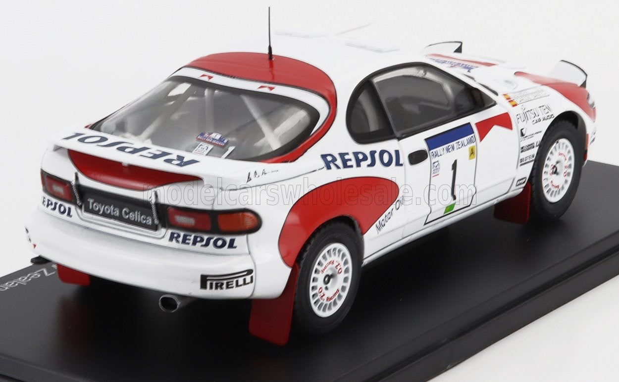 1/24 HACHETTE TOYOTA - CELICA GT4 TURBO 4WD ST185 TEAM CASTROL N 1 WINNER RALLY NEW ZEALAND 1992 CARLOS SAINZ - LUIS MOYA - WHITE RED