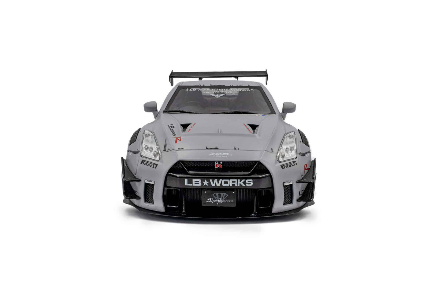 1/18 SOLIDO – Die-Cast Liberty Walk LBWK Nissan GT-R (R35) Fighter Jet Grey with Kato San Figure