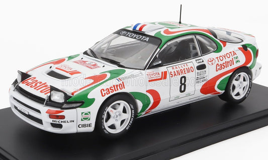 1/24 HACHETTE TOYOTA - CELICA GT4 TURBO 4WD (ST185) N 8 WINNER RALLY SANREMO 1994 DIDIER AURIOL - BERNARD OCCELLI - WHITE RED GREEN