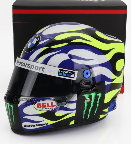1/2 MINI HELMET BELL HELMET - CASCO HELMET VALENTINO ROSSI BMW M4 GT3 WRT 2023 - BLUE WHITE YELLOW BLACK