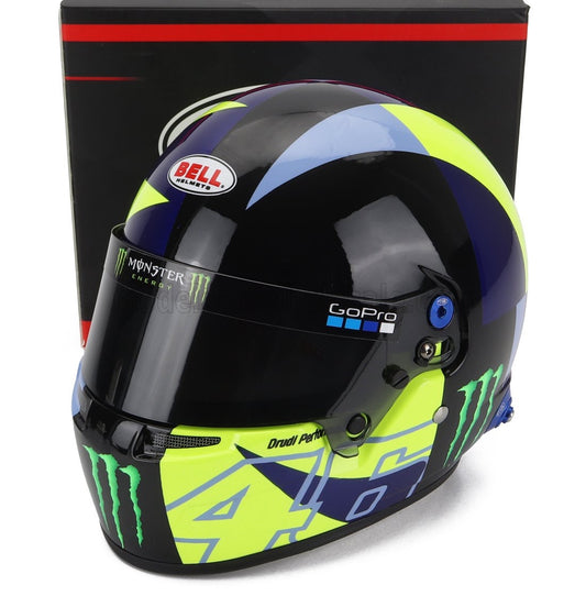 1/2 MINI HELMET BELL HELMET - CASCO HELMET VALENTINO ROSSI BMW M4 GT3 WRT 2022 - YELLOW WHITE BLUE