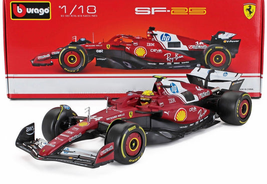 1/18 Burago Die-Cast FERRARI - F1 SF-25 TEAM SCUDERIA FERRARI HP N 44 SEASON 2025 LEWIS HAMILTON