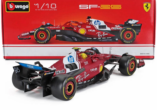1/18 Burago Die-Cast FERRARI - F1 SF-25 TEAM SCUDERIA FERRARI HP N 44 SEASON 2025 LEWIS HAMILTON