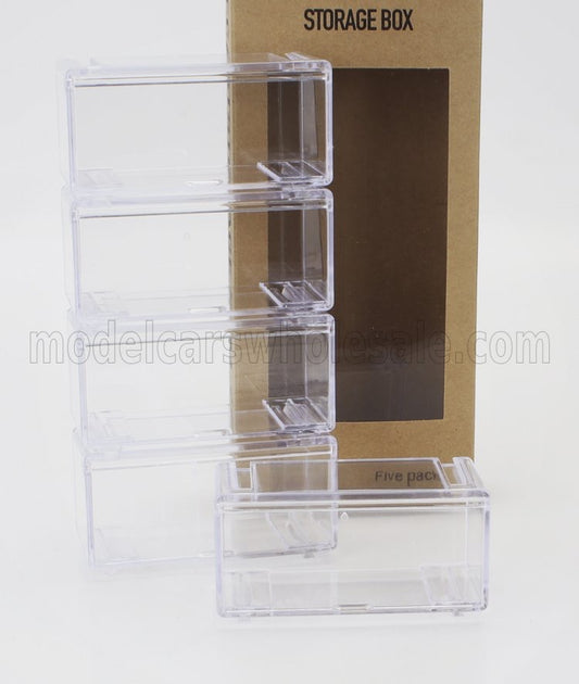 1/64 DISPLAY BOX SET 5X 1/64 STACKABLE STORAGE BOX - 9.5L X 4.2W X 4.2H cm