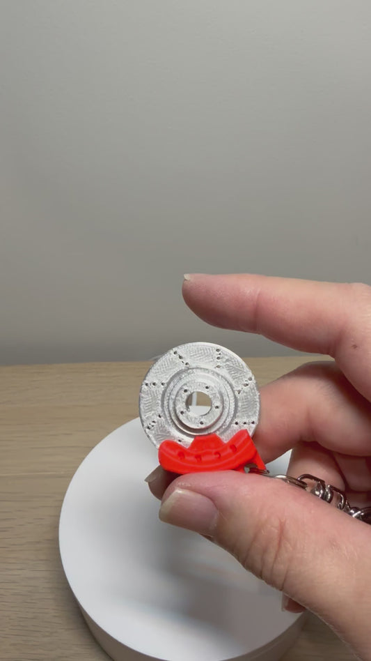 3D Printed Spinning Brembo Style Cross Drilled Racing Brake Keyring Keychain Fidget Toy