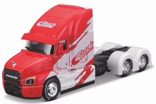 Maisto Design 1:64 Die-Cast Custom Rigs Mack Anthem Trucks Eibach Red White Opening Hood