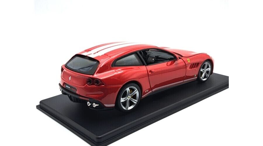 Atlas Burago Die-Cast 1/24 FERRARI GTC4 LUSSO 2016 RED WHITE - w/ SHOWCASE & OPENING DOORS