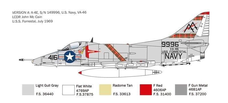 ITALERI 1/48 McDONNEL DOUGLAS A-4 E/F/G/ SKYHAWK 6 VERSIONS USN USMC IAF RAN NEW MODEL KIT