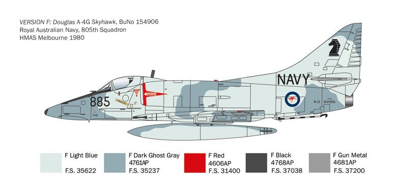 ITALERI 1/48 McDONNEL DOUGLAS A-4 E/F/G/ SKYHAWK 6 VERSIONS USN USMC IAF RAN NEW MODEL KIT