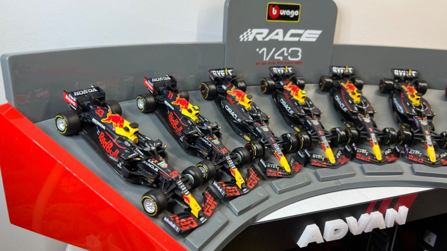 BURAGO 1/43 Oracle Red Bull F1 Hall of Fame SPECIAL SET 7X RB16B RB18 RB19 Verstappen Perez
