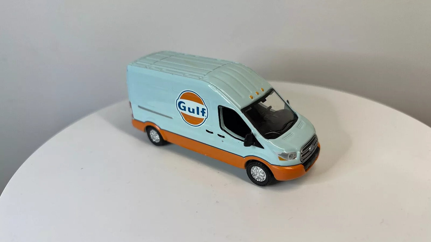 GREENLIGHT 1/64 FULL DIE-CAST 2019 MK8 FORD TRANSIT GULF OIL LWB HIGH ROOF VAN