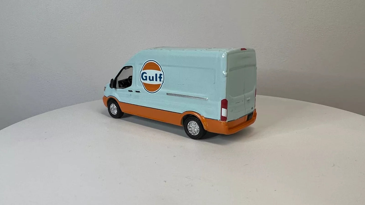 GREENLIGHT 1/64 FULL DIE-CAST 2019 MK8 FORD TRANSIT GULF OIL LWB HIGH ROOF VAN