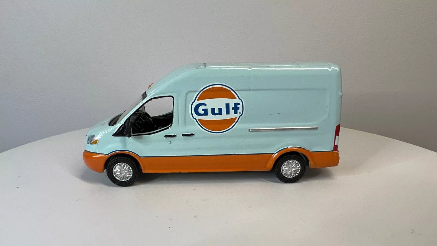 GREENLIGHT 1/64 FULL DIE-CAST 2019 MK8 FORD TRANSIT GULF OIL LWB HIGH ROOF VAN