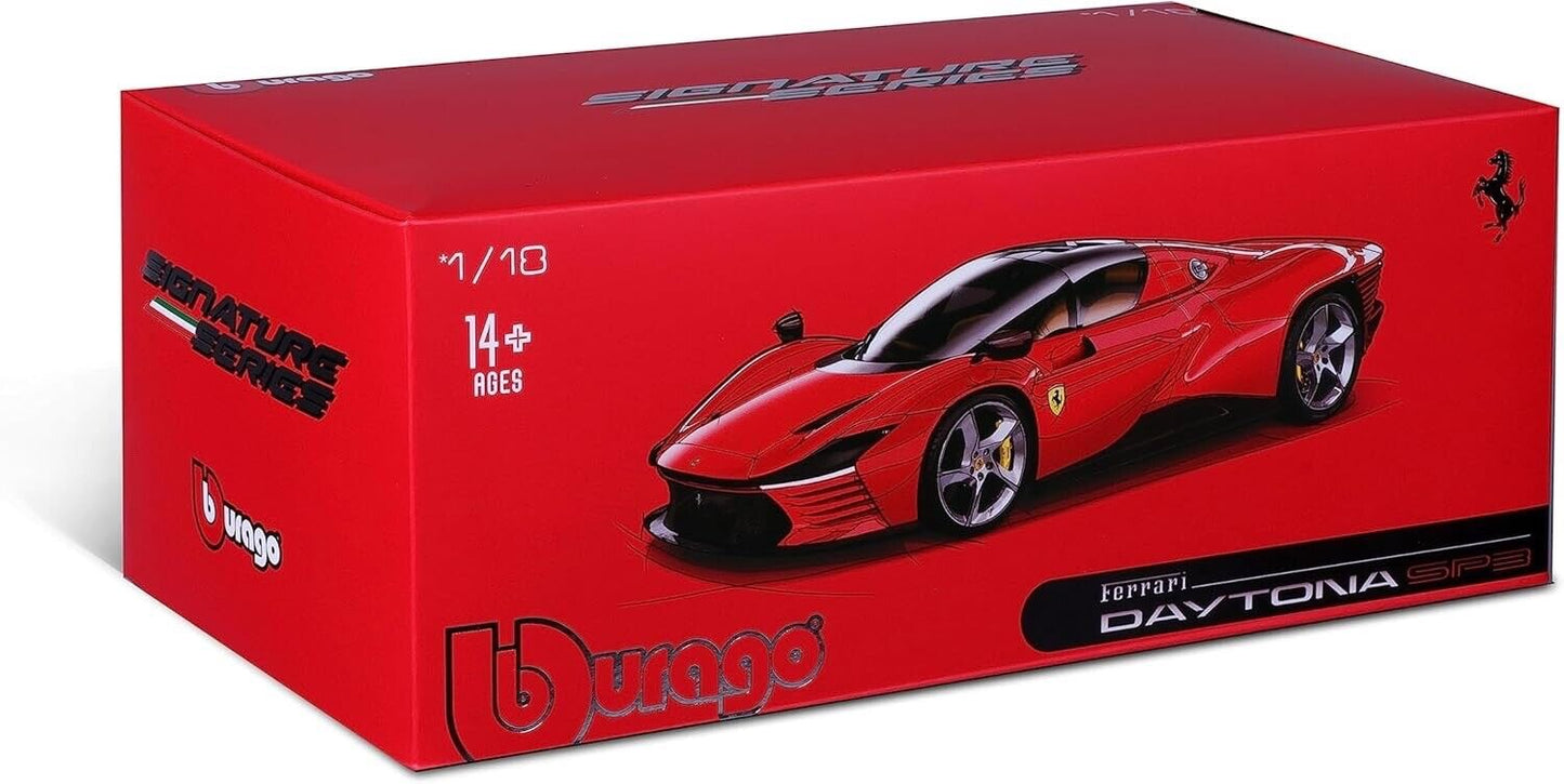 Burago Signature 1/18 Ferrari DAYTONA SP3 TARGA 2022 Rosso Corsa Highly Detailed