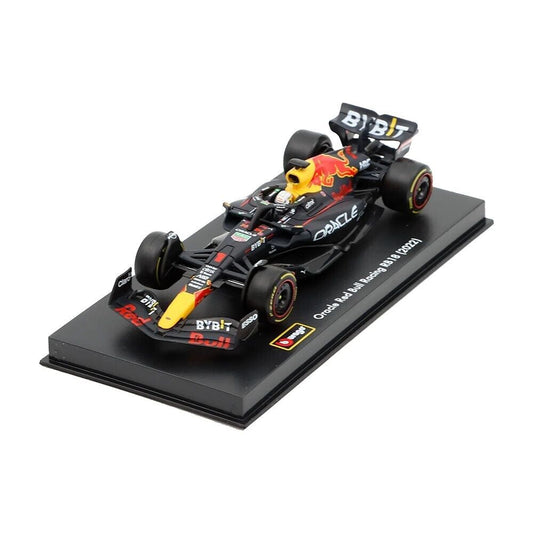 Burago 1/43 Signature F1 Red Bull RB18 #1 w/ Driver Max Verstappen WORLD CHAMPION in Display Case