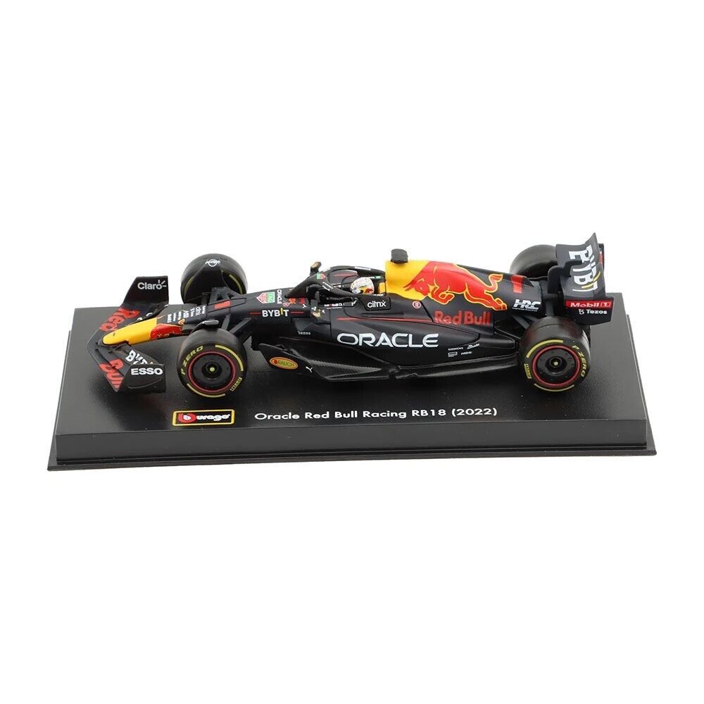 Burago 1/43 Signature F1 Red Bull RB18 #1 w/ Driver Max Verstappen WORLD CHAMPION in Display Case