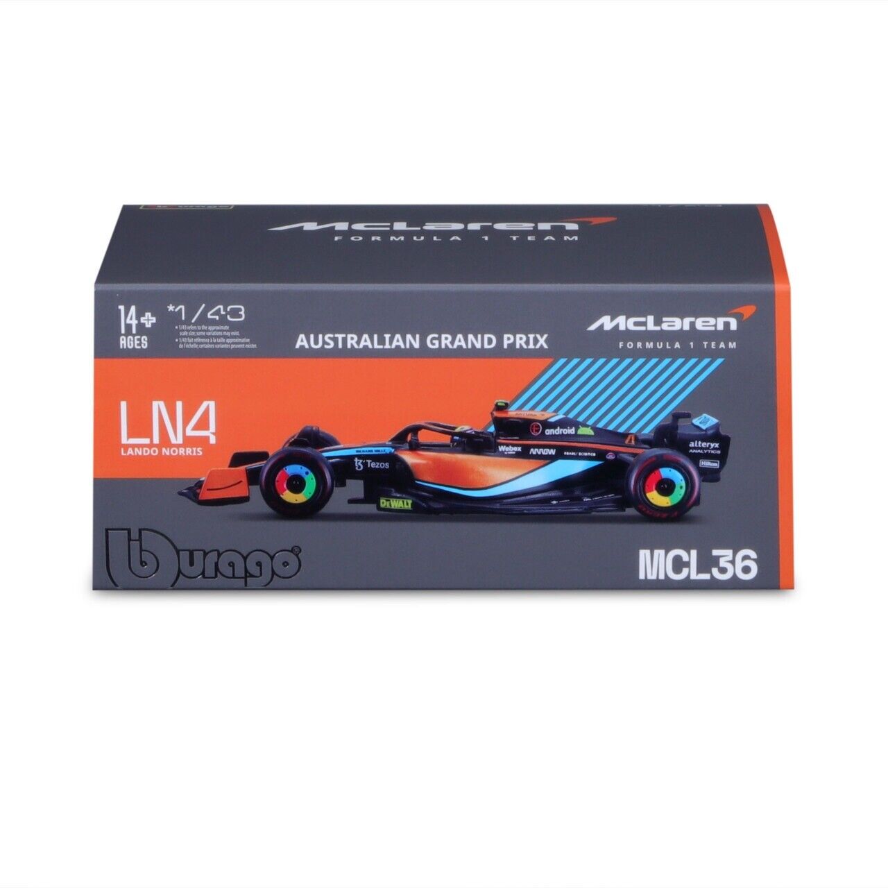 Burago 1/43 Signature MCLAREN MERCEDES F1 MCL36 Australian GP #4 Lando Norris