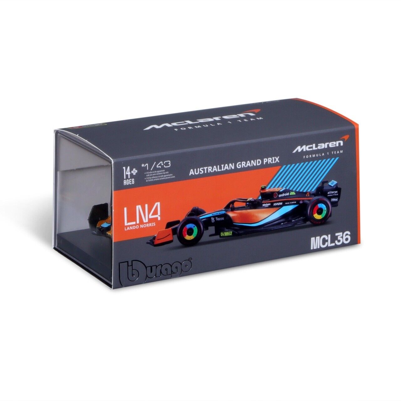 Burago 1/43 Signature MCLAREN MERCEDES F1 MCL36 Australian GP #4 Lando Norris