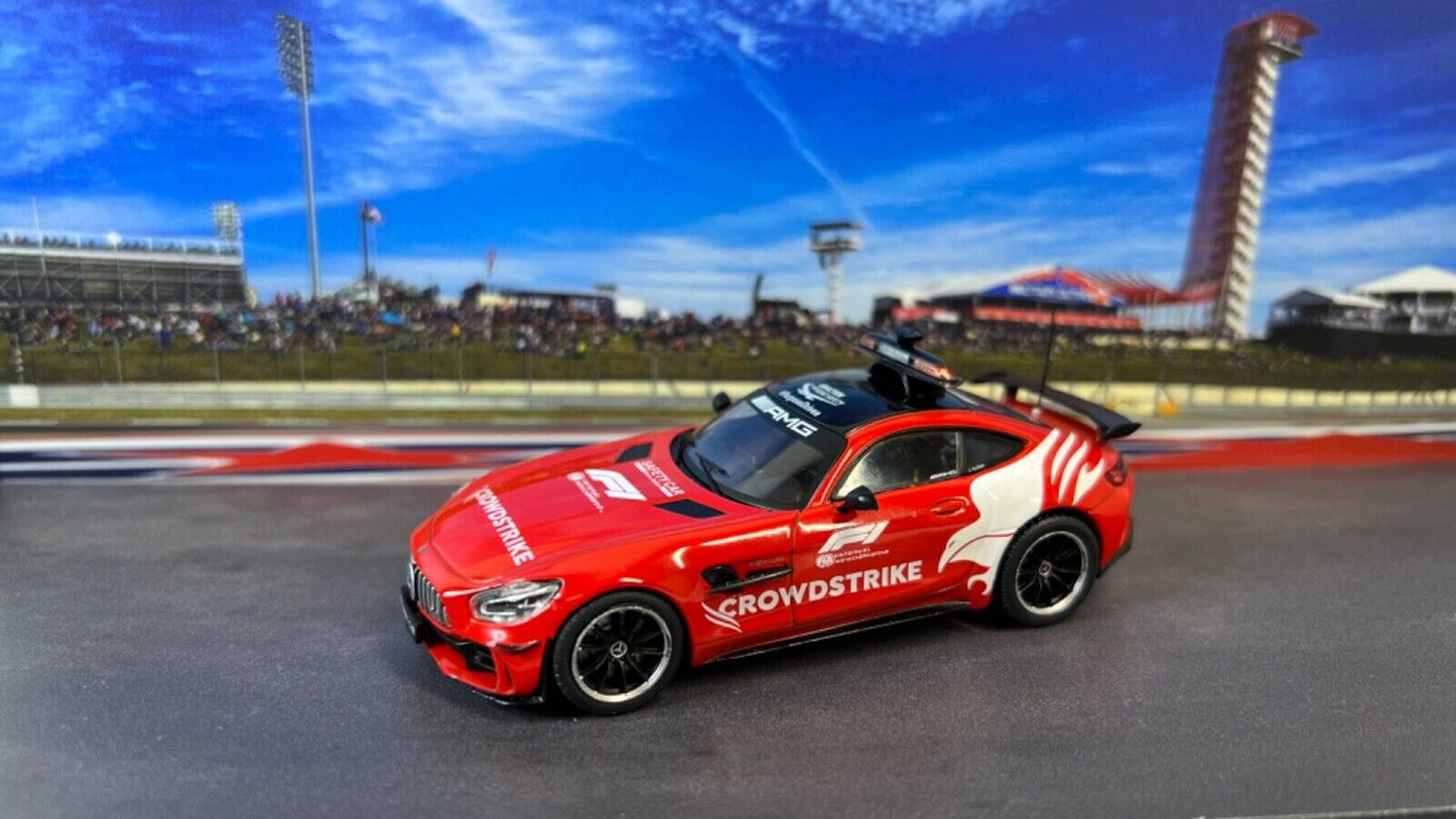 IXO 1/43 MERCEDES BENZ GT-R AMG F1 SAFETY CAR CROWDSTRIKE 2021 BERND MAYLANDER - W/ FULL FIA F1 DECALS LIMITED EDITION!