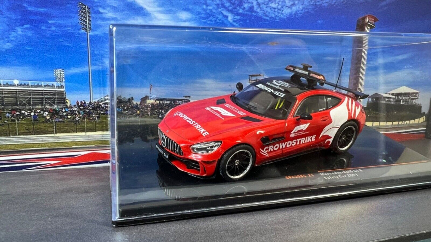 IXO 1/43 MERCEDES BENZ GT-R AMG F1 SAFETY CAR CROWDSTRIKE 2021 BERND MAYLANDER - W/ FULL FIA F1 DECALS LIMITED EDITION!