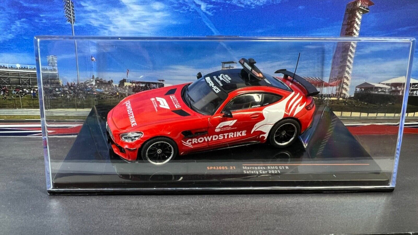 IXO 1/43 MERCEDES BENZ GT-R AMG F1 SAFETY CAR CROWDSTRIKE 2021 BERND MAYLANDER - W/ FULL FIA F1 DECALS LIMITED EDITION!