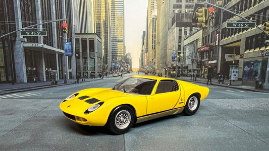 Custom Super Detailed 1:43 Die-Cast Lamborghini Miura Supercar Stainless Exhaust Pipes In Case