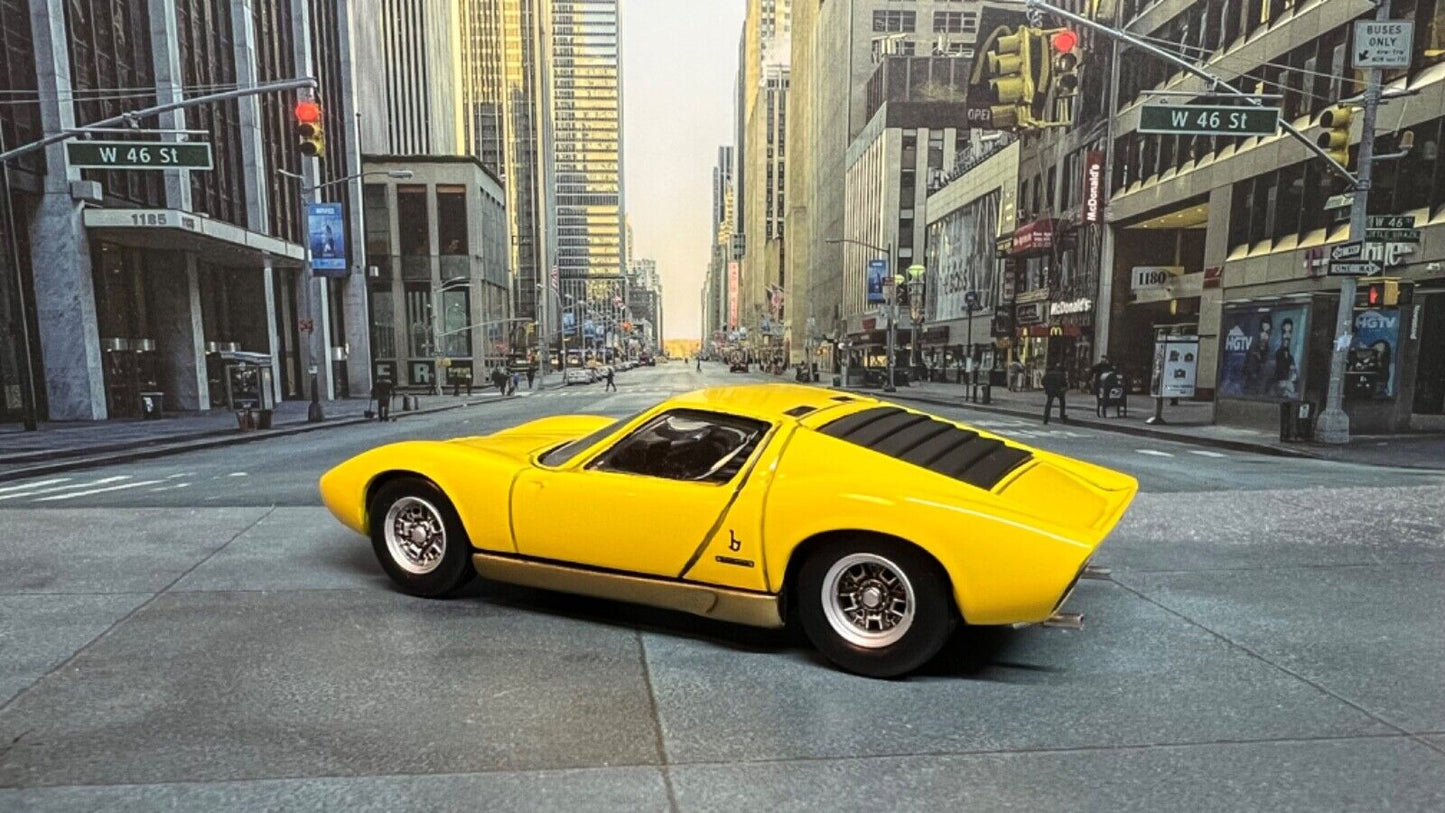 Custom Super Detailed 1:43 Die-Cast Lamborghini Miura Supercar Stainless Exhaust Pipes In Case