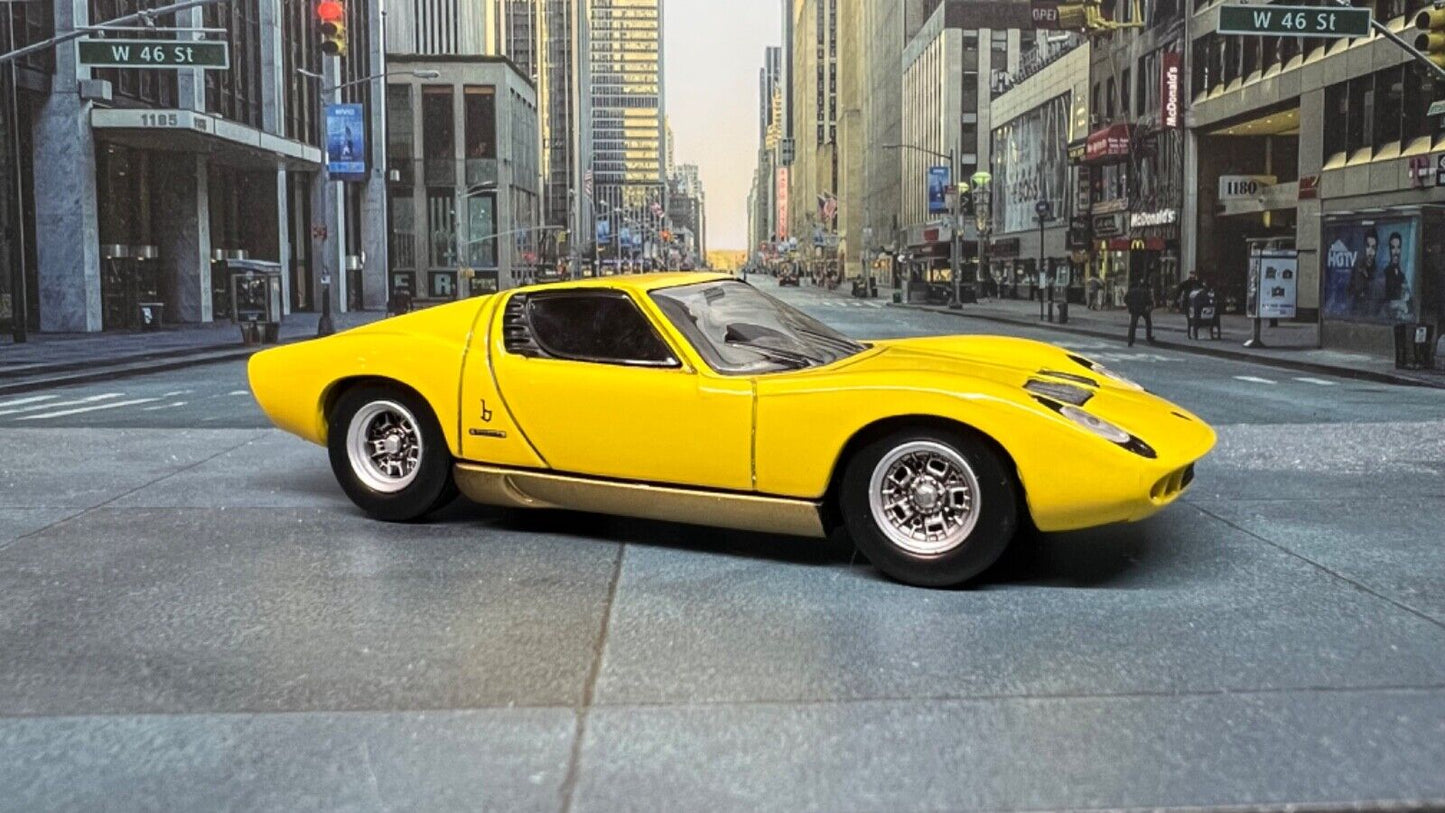 Custom Super Detailed 1:43 Die-Cast Lamborghini Miura Supercar Stainless Exhaust Pipes In Case