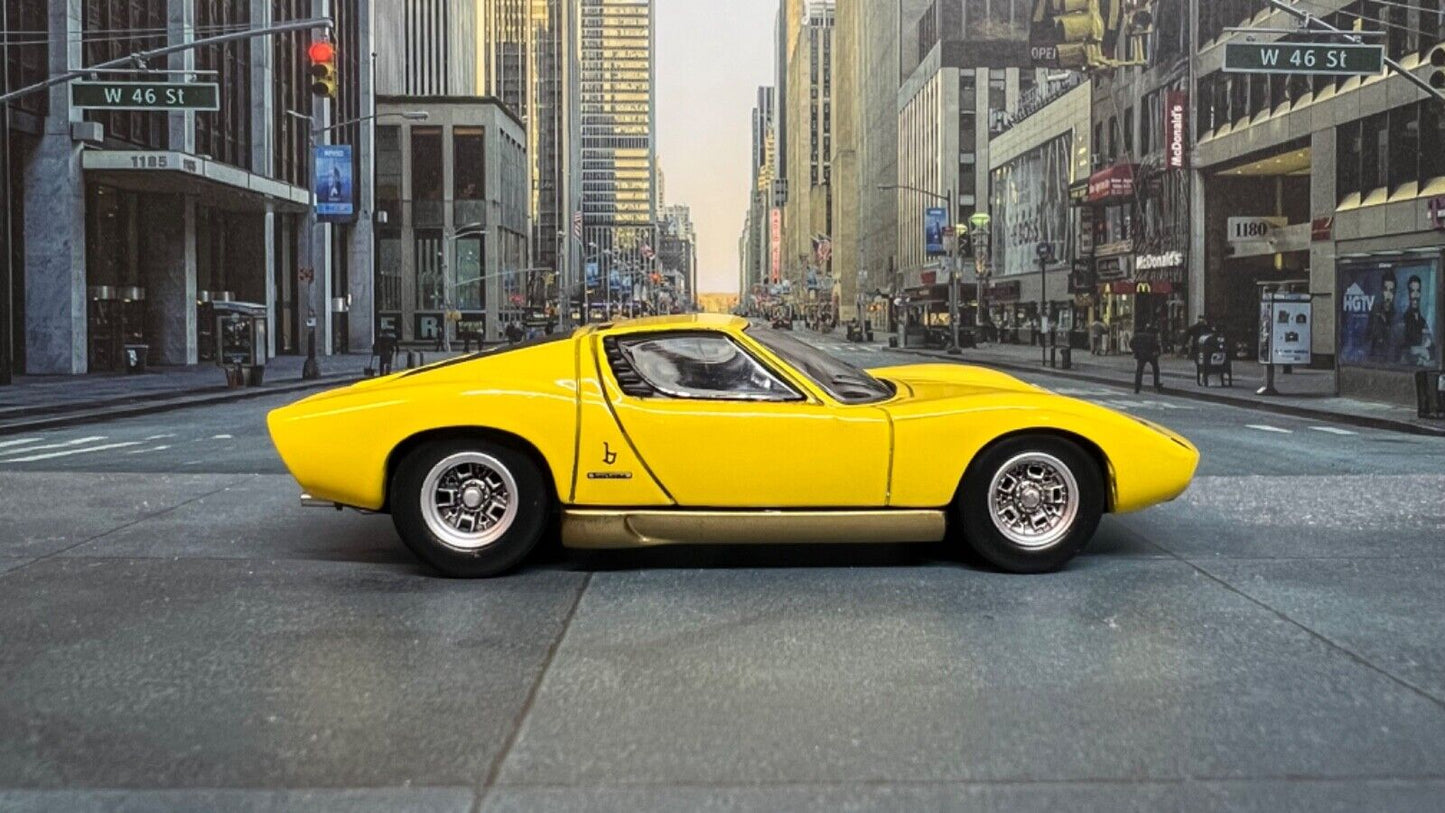 Custom Super Detailed 1:43 Die-Cast Lamborghini Miura Supercar Stainless Exhaust Pipes In Case