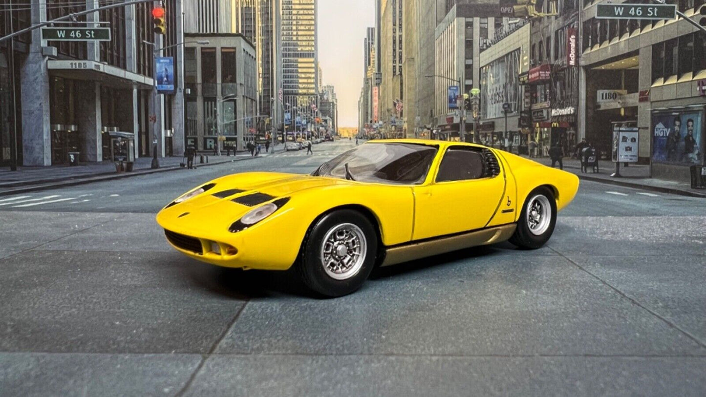 Custom Super Detailed 1:43 Die-Cast Lamborghini Miura Supercar Stainless Exhaust Pipes In Case