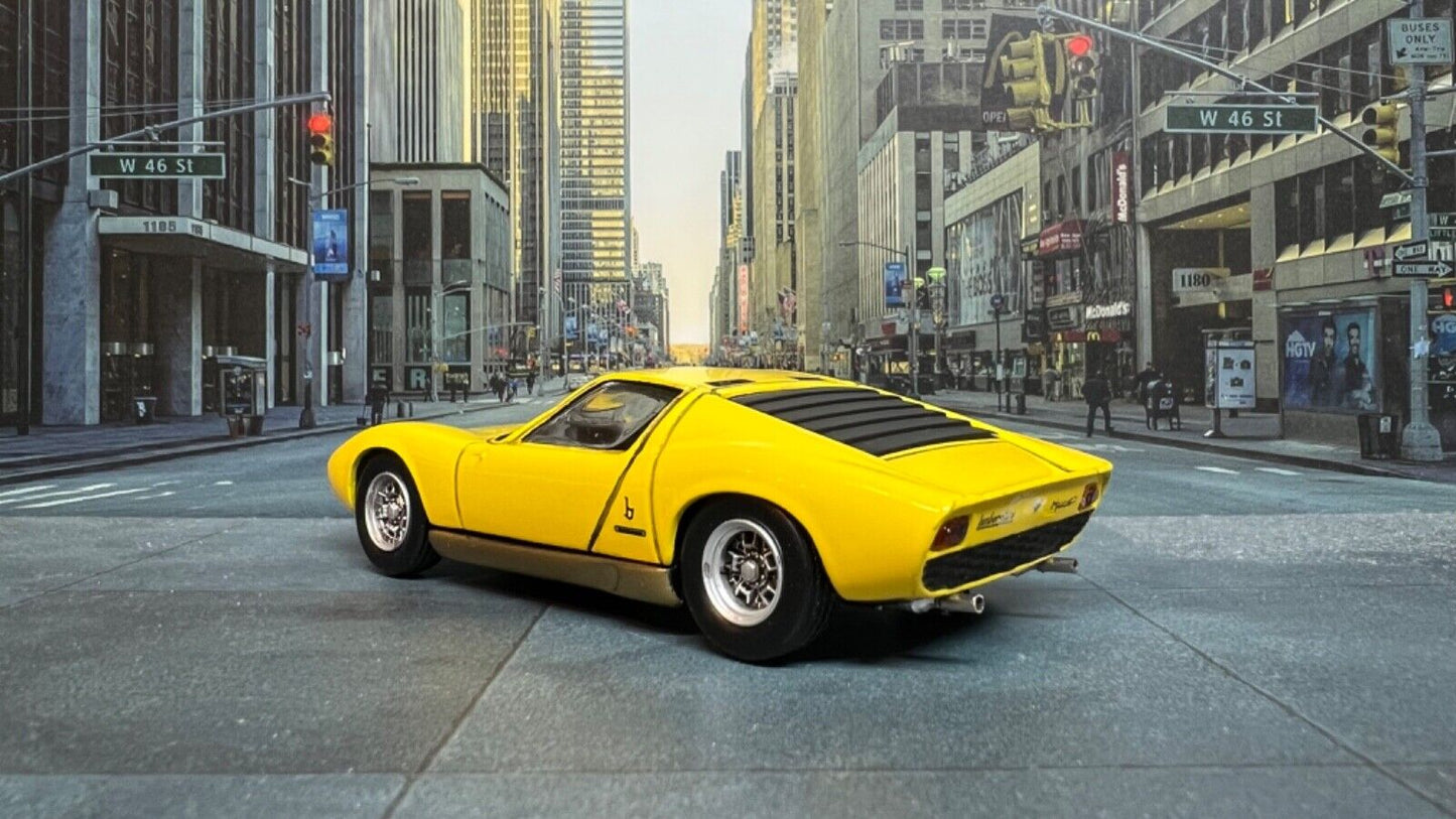 Custom Super Detailed 1:43 Die-Cast Lamborghini Miura Supercar Stainless Exhaust Pipes In Case