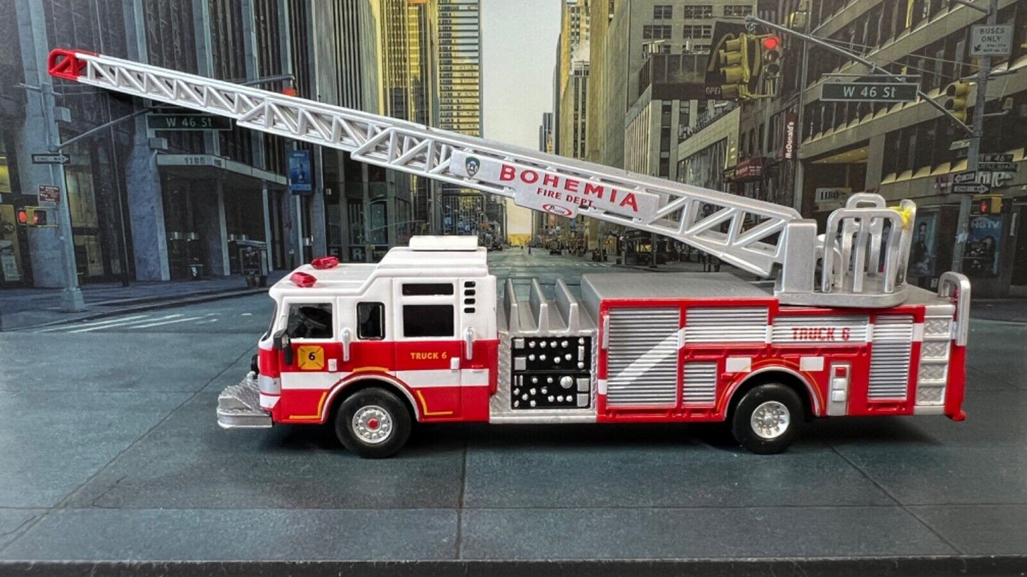 Hachette Collection Resin 1/87 Quint Pierce Fire Ladder Truck Fire Engine 2005 Bohemia Fire Dept N 6