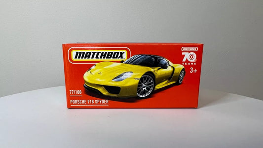 Matchbox '23 Power Grab 2015 PORSCHE 918 SPYDER V8 HYBRID SUPERCAR 77/100 70YRS