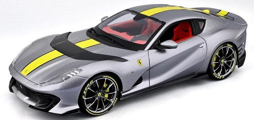 1/18 BURAGO FERRARI - 812 COMPETIZIONE 2021 - GRIGIO COBURN YELLOW - GREY MET